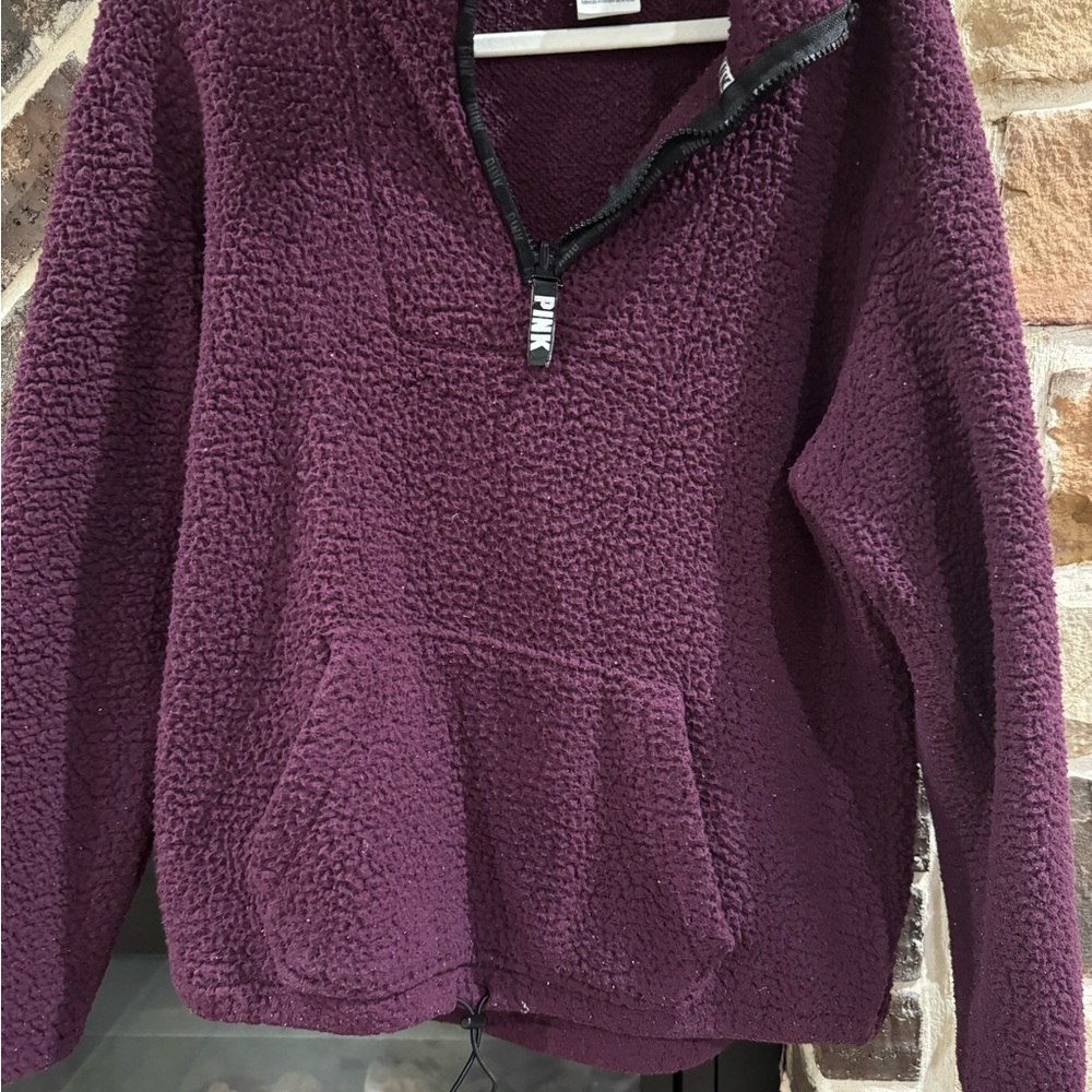 PINK Victoria's Secret Women's Purple Sherpa Pullover